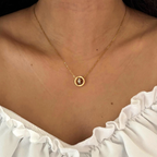 18K Gold Plated Circle Pendant Necklace – Elegant Minimal Jewelry for Everyday Wear