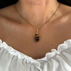 18k Gold Plated Tiger Eye Natural Gemstone