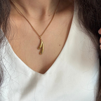 18K Gold Plated Wishbone Pendant Necklace – Lucky Minimal Necklace, Everyday Layering