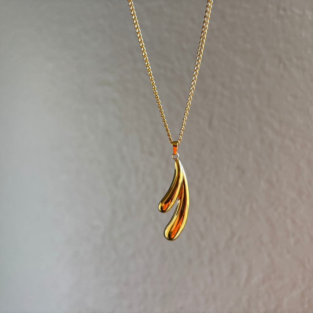 18K Gold Plated Wishbone Pendant Necklace – Lucky Minimal Necklace, Everyday Layering