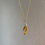 18K Gold Plated Wishbone Pendant Necklace – Lucky Minimal Necklace, Everyday Layering
