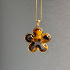 Clover Pendant Necklace – Gold Tone Minimalist Layering Jewelry Gift for Her